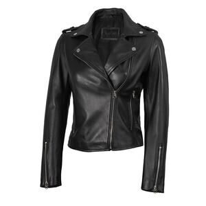 Decrum Genuine Kirsten Womens Biker Leather Jacket - Size L
